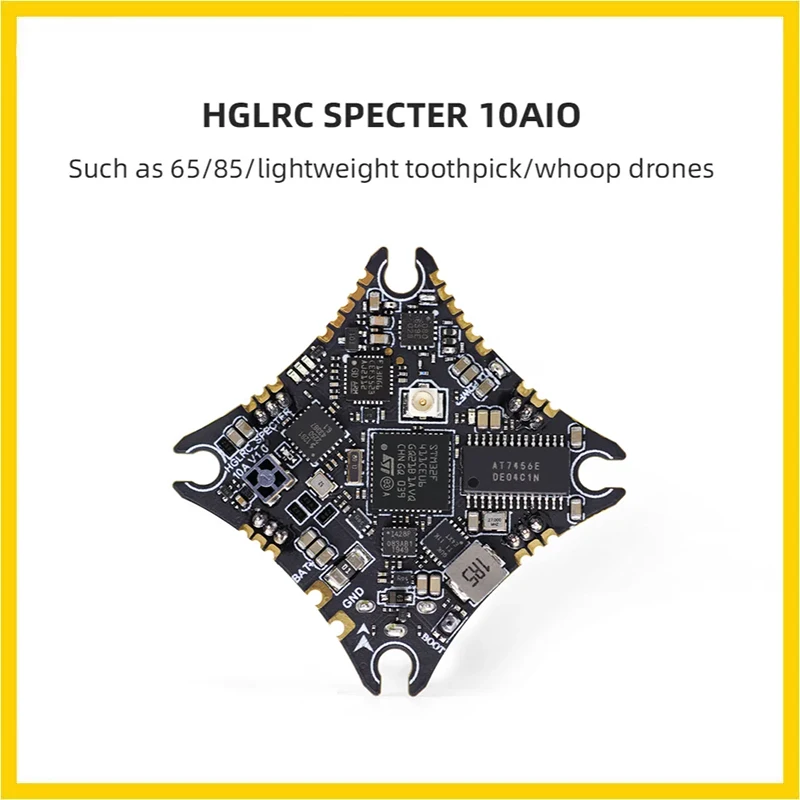 

HGLRC SPECTER 10A 1-2S AIO F411 Flight Controller BLHELIS 10A 5.8G 400mW VTX SPI ELRS 2.4G RX for 65-85mm Whoop Toothpick Drone
