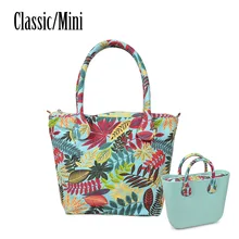 TANQU Short Long Round Flora Canvas Fabric Handle with Insert Lining for Obag Classic Mini O Bag Womens Bags Shoulder Handbag