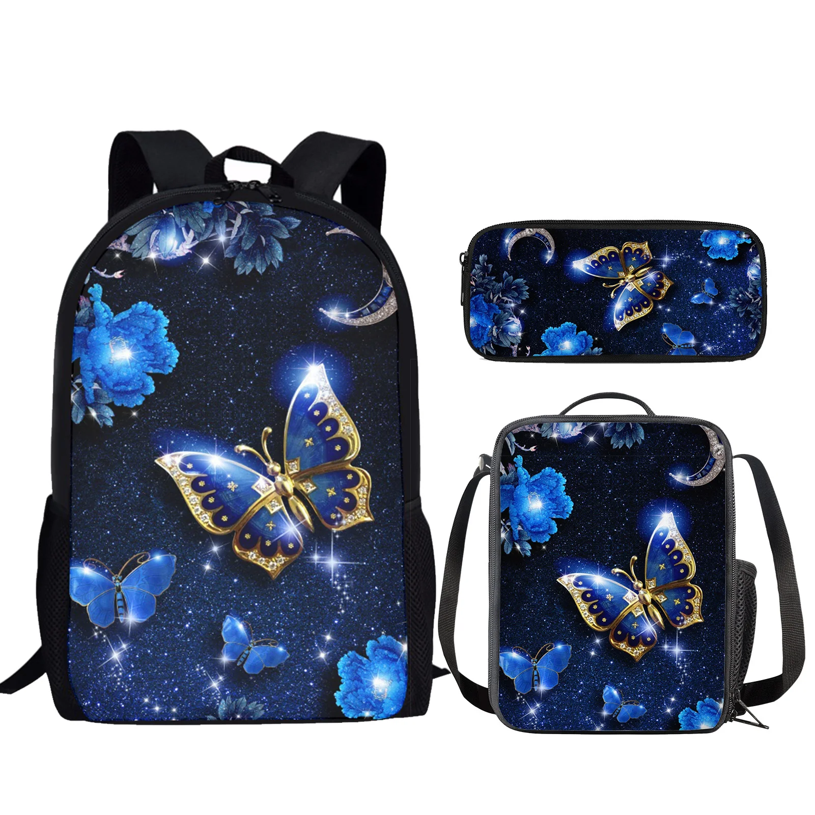 Blue Butterfly Design 3Pcs School Bags Set for Teen Boys Girls Schoolbag Backpack for Student Bookbag Mochila Infantil
Blue Butterfly Design 3Pcs School Bags Set for Teen Boys Girls Schoolbag Backpack for Student Bookbag Mochila Infantil