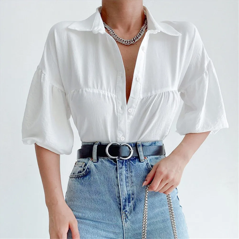 Women's Blouse Solid Color Casual Cardigan Patchwork Shirt Business Casual Retro Fashion Summer 2022 New Top Office Lady
Women's Blouse Solid Color Casual Cardigan Patchwork Shirt Business Casual Retro Fashion Summer 2022 New Top Office Lady