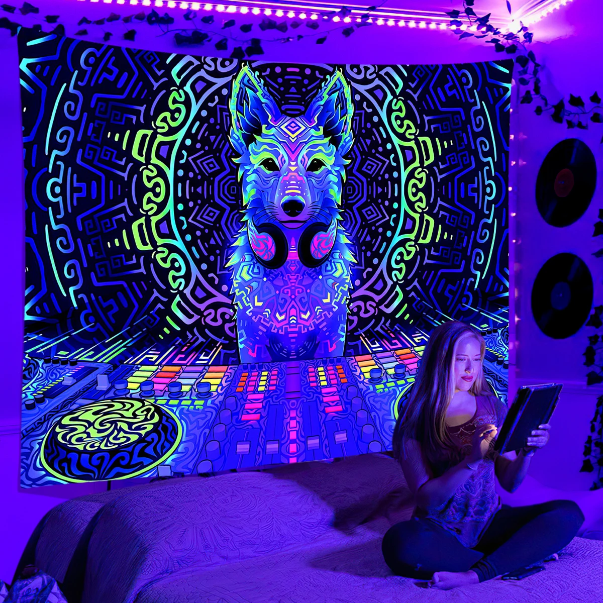 Black Light Tapestry Wall Hanging UV Reactive Psychedelic Space Hippie Tapestry for Bedroom Dorm Indie Room Decor
Black Light Tapestry Wall Hanging UV Reactive Psychedelic Space Hippie Tapestry for Bedroom Dorm Indie Room Decor