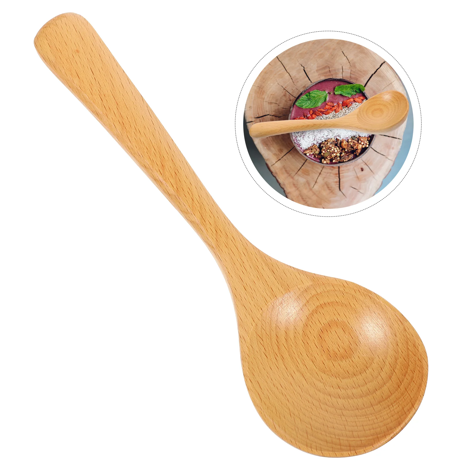 

Spoon Wooden Spoons Soup Salad Stirring Serving Ladlemixing Wood Ladles Kitchen Scoop Chinese Large Asian Tea Honey Natural