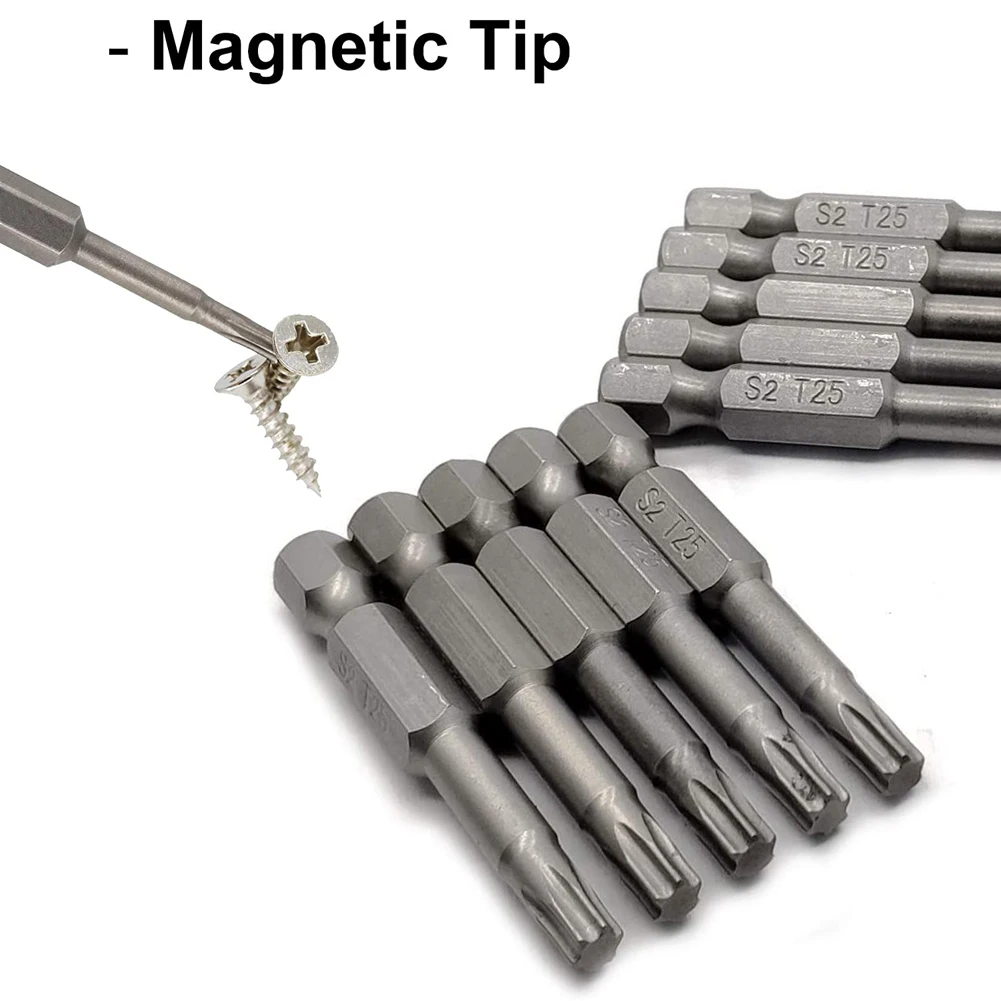 10Pcs 50mm Alloy Steel Magnetic Torx Screwdriver Bit 6.35mm Hexagon Handle T25 Hexagonal Plum Bits Hand Tools
10Pcs 50mm Alloy Steel Magnetic Torx Screwdriver Bit 6.35mm Hexagon Handle T25 Hexagonal Plum Bits Hand Tools