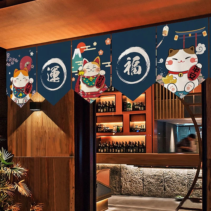 Japanese Short Door Curtain Lucky Cat Triangle Curtains for Sushi Shop Kitchen Noren Wind Curtains Triangle Half-Curtain
Japanese Short Door Curtain Lucky Cat Triangle Curtains for Sushi Shop Kitchen Noren Wind Curtains Triangle Half-Curtain