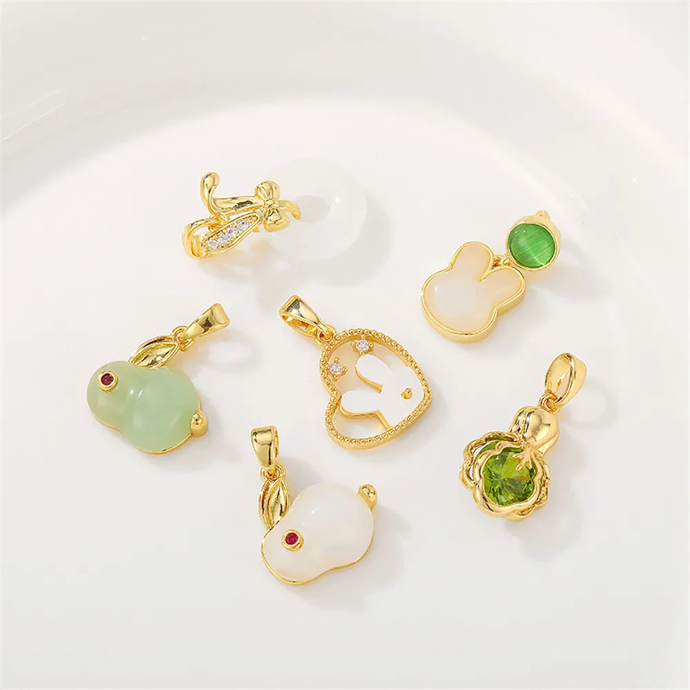 1pcs 18K gold bag color imitation Hotan Jade rabbit pendant jade hand diy bracelet necklace braided headpiece
1pcs 18K gold bag color imitation Hotan Jade rabbit pendant jade hand diy bracelet necklace braided headpiece