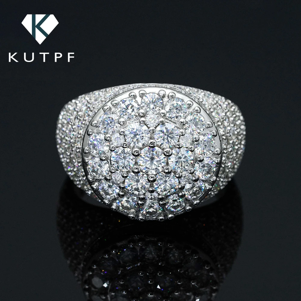 

Luxury Hip-hop Full Moissanite Diamond for Men with Gra Certificate 925 Sterling Silver Plated 18k Gold Promise Wedding Ring