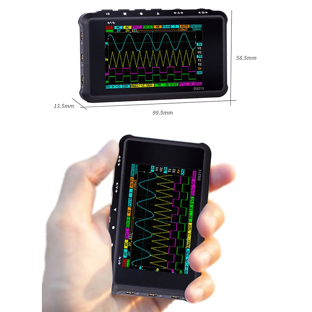 DS213 handheld digital storage oscilloscope handheld small mini portable oscilloscope four-channel
DS213 handheld digital storage oscilloscope handheld small mini portable oscilloscope four-channel