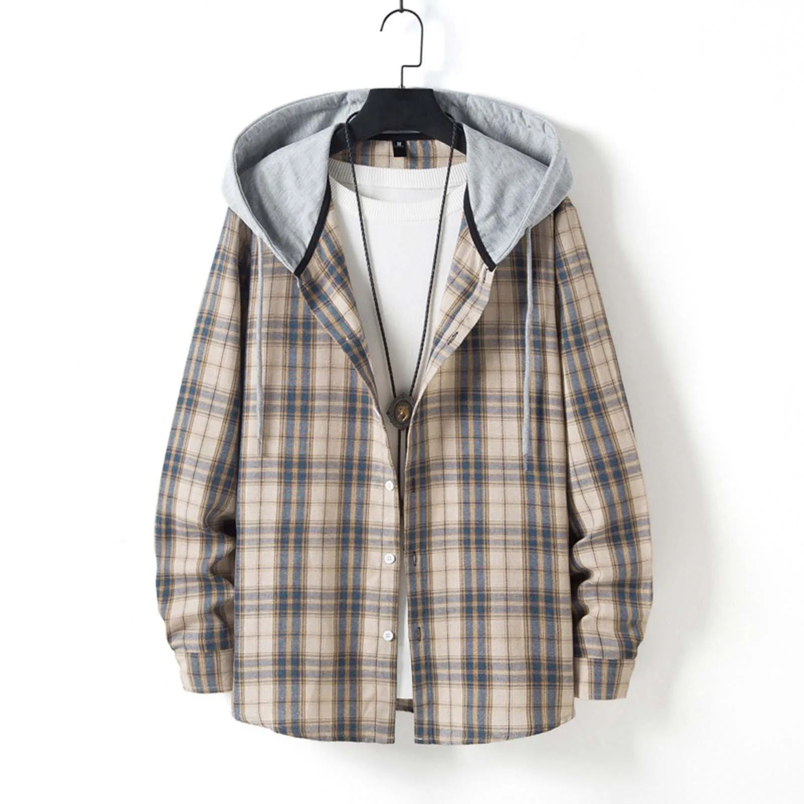 Mom Tee Shirts Men Mens Autumn And Winter Plaid Shirt Trend Hooded Cardigan Casual Short Slim Fit Long Sleeve
Mom Tee Shirts Men Mens Autumn And Winter Plaid Shirt Trend Hooded Cardigan Casual Short Slim Fit Long Sleeve