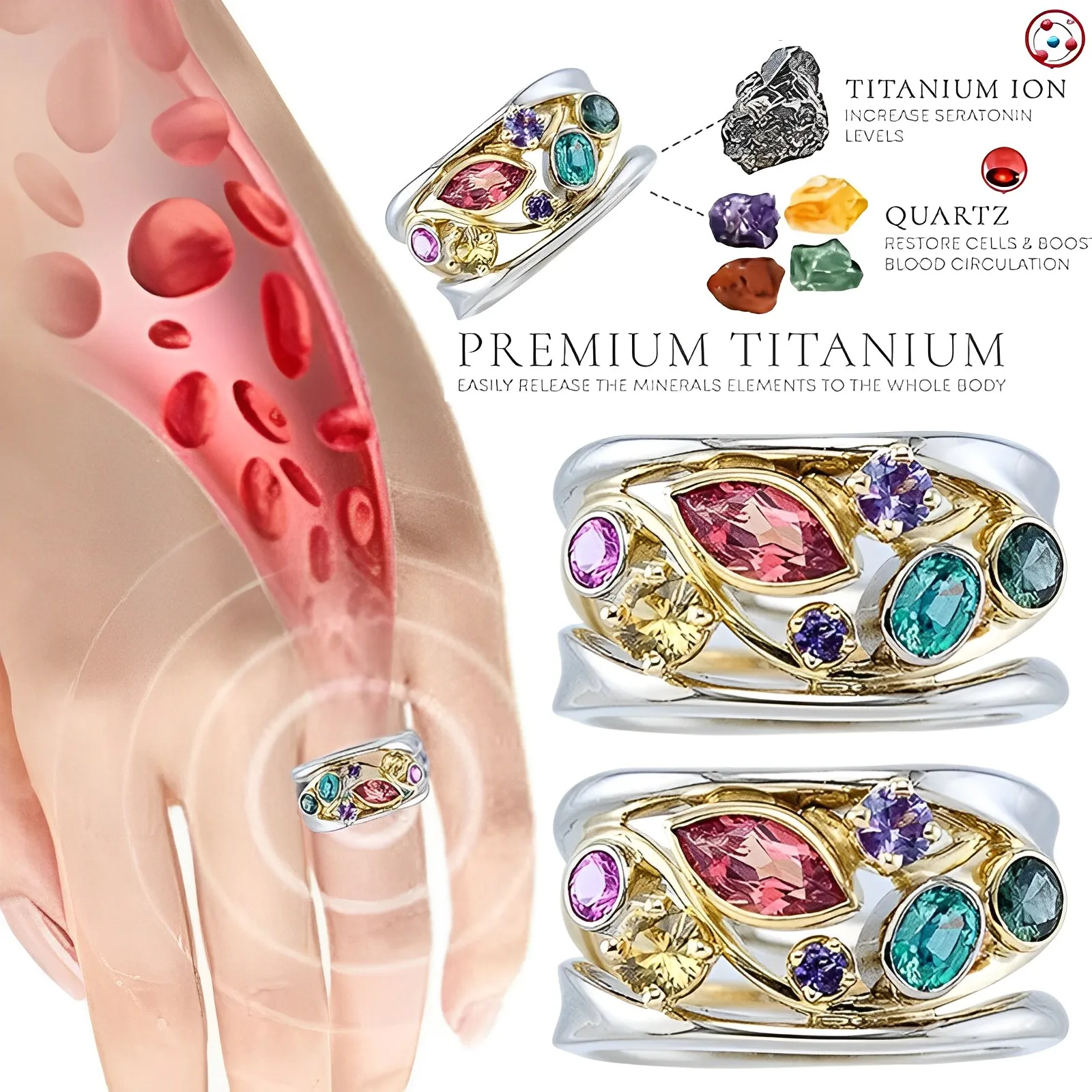 Women Magnetic Therapy Ring Torina Crystal Quartz Ionix Ring Ionix Therapy Quartz Crystal Ring For Weight Loss Lymph Drainage
Women Magnetic Therapy Ring Torina Crystal Quartz Ionix Ring Ionix Therapy Quartz Crystal Ring For Weight Loss Lymph Drainage