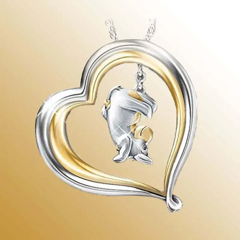 Necklace for Women Heart Necklace Locket Bridesmaid Gift Cute Cartoon Animal Two-color Heart-shaped Necklace Pendant for Women
Necklace for Women Heart Necklace Locket Bridesmaid Gift Cute Cartoon Animal Two-color Heart-shaped Necklace Pendant for Women
