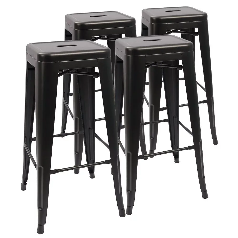 Dining stool Indoor-Outdoor 30" Modern Tolix Style Metal Backless Light Weight Bar Stools with Square Seat, Black
Dining stool Indoor-Outdoor 30" Modern Tolix Style Metal Backless Light Weight Bar Stools with Square Seat, Black