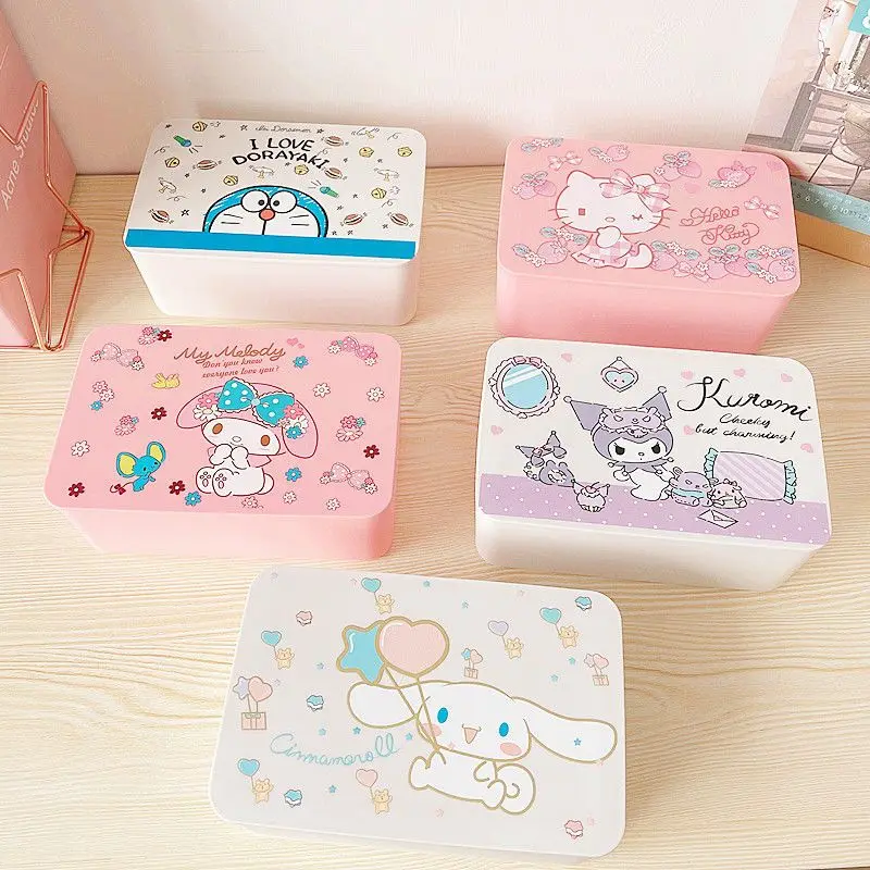 Hello Kitty Sanrio Kawaii Kuromi Wet Tissue Box Sealed with Lid Cute Cartoon Cinnamoroll Mask Box Large Capacity Toys for Girls
Hello Kitty Sanrio Kawaii Kuromi Wet Tissue Box Sealed with Lid Cute Cartoon Cinnamoroll Mask Box Large Capacity Toys for Girls