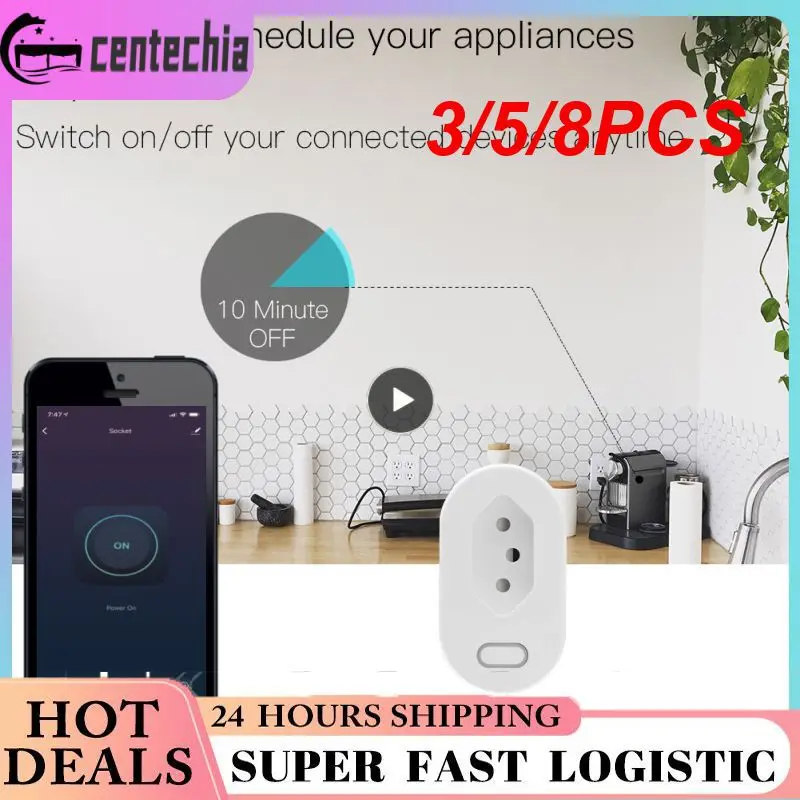 3/5/8PCS Hands-free Smart Plug Voice Control Tuya Wifi Smart Plug Tuya/smart Life App Br Standard Wifi Smart Socket Timer
3/5/8PCS Hands-free Smart Plug Voice Control Tuya Wifi Smart Plug Tuya/smart Life App Br Standard Wifi Smart Socket Timer