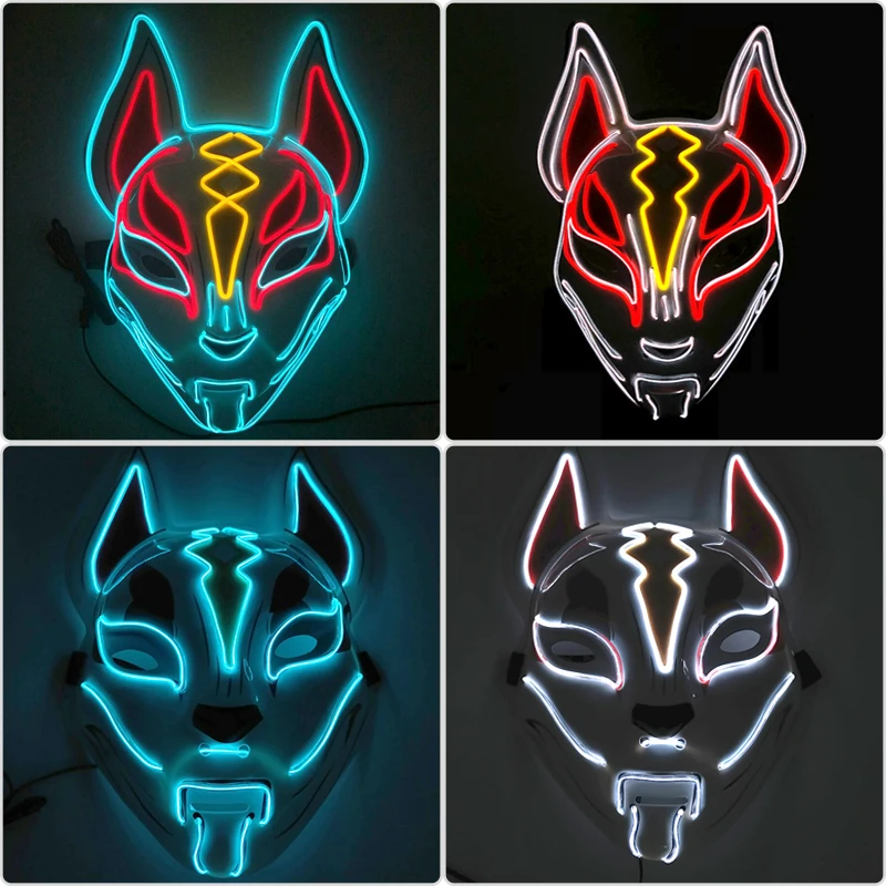Luminous Japanese Fox LED Mask Cosplay Video Game Cartoon Characters EL Wire Glowing Mask For Halloween Christmas Party Supplies
Luminous Japanese Fox LED Mask Cosplay Video Game Cartoon Characters EL Wire Glowing Mask For Halloween Christmas Party Supplies