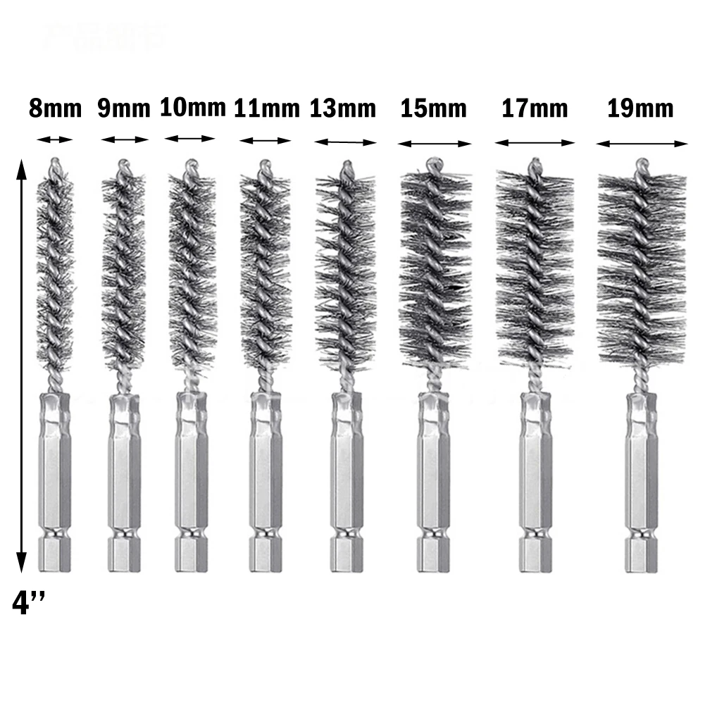 8pcs/set Wire Tube Cleaning Brush Machinery Paint Remover Rust Cleaner Metal Handle Chimney Washing Polishing Tools 8-19mm
8pcs/set Wire Tube Cleaning Brush Machinery Paint Remover Rust Cleaner Metal Handle Chimney Washing Polishing Tools 8-19mm