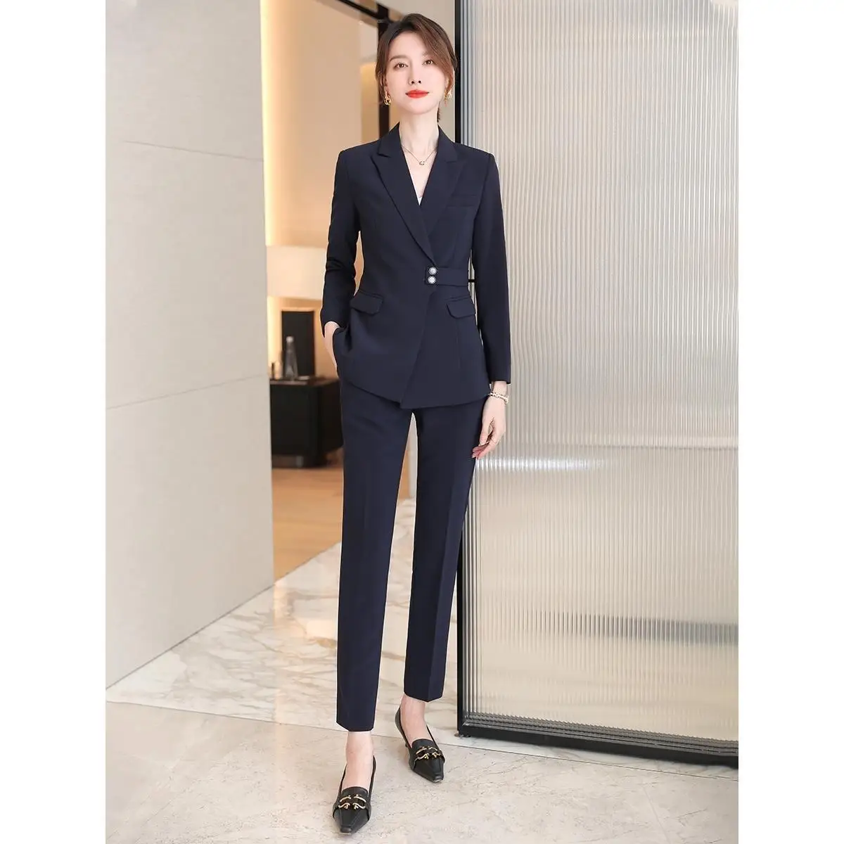 Spring Autumn Women 2022 New Suit Office Lady Blazer and High Waist Suit Pants Female Casual Business Sold Two Pieces Set Q58
Spring Autumn Women 2022 New Suit Office Lady Blazer and High Waist Suit Pants Female Casual Business Sold Two Pieces Set Q58