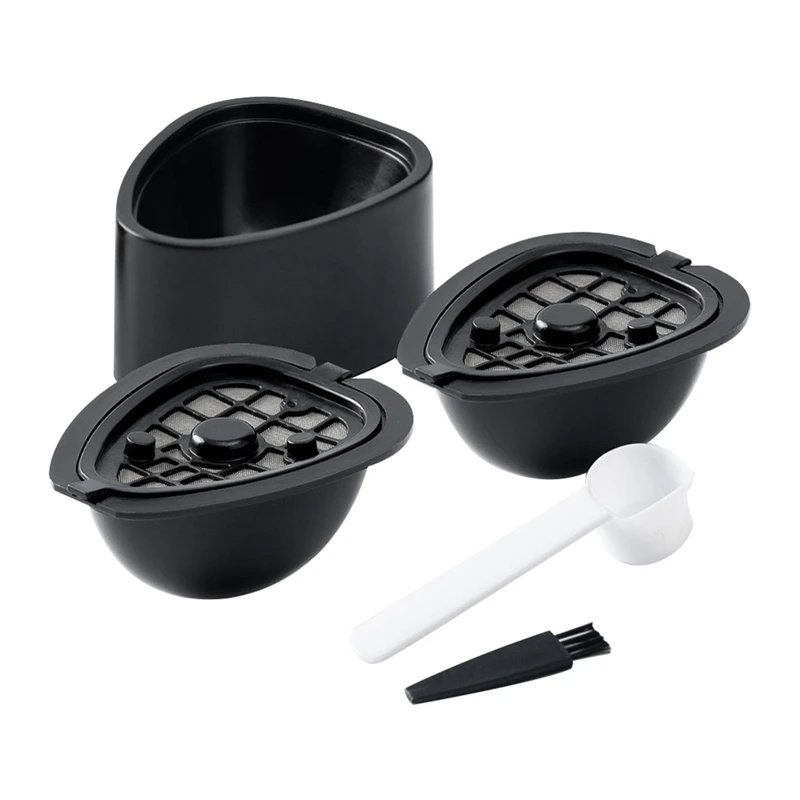 

Coffee Capsule Pod Black 2-In-1 With Spoon Brush For NESTLE ST 9662.62 Refillable Filter Pod Replacement Coffee Capsule Tea