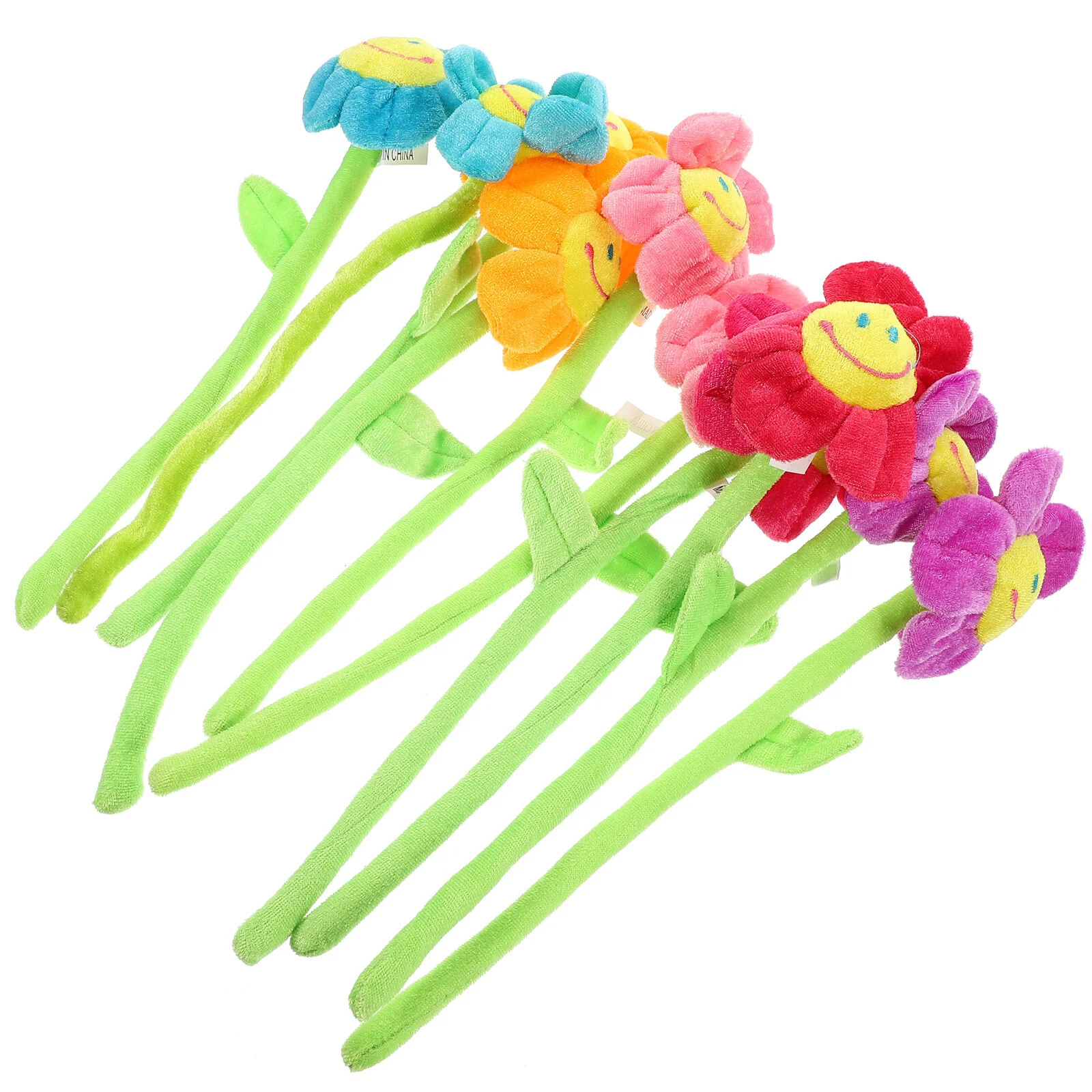 

10pcs artificial plush sunflower daisy flower bendable stems plush bouquet curtain tiebacks buckle for 2022 graduation girl