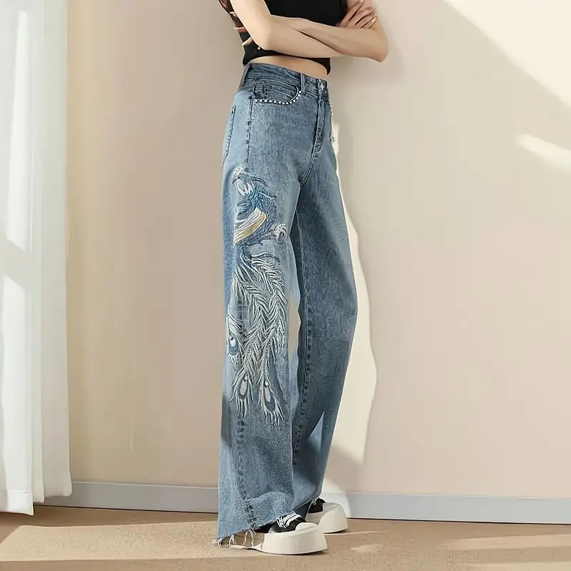 High Waist Jeans Fashion Gothic Women Chic Embroidery Wide Leg Denim Pants Female Harajuku Y2K Streetwear Straight Trousers L119
High Waist Jeans Fashion Gothic Women Chic Embroidery Wide Leg Denim Pants Female Harajuku Y2K Streetwear Straight Trousers L119