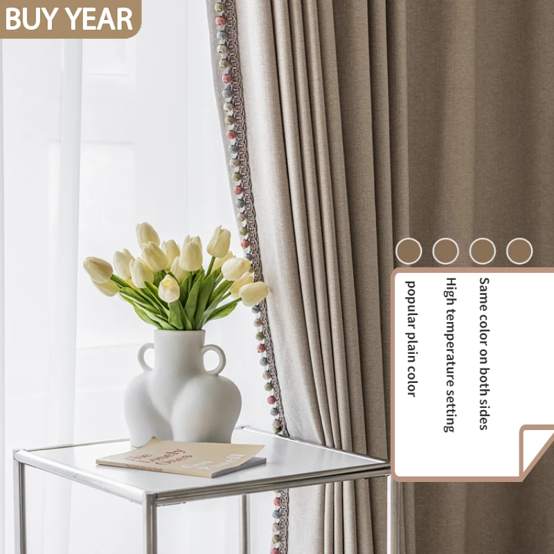 Japanese Curtains for Living Dining Room Bedroom Simple Light Luxury Solid Color Curtain French Window Customization
Japanese Curtains for Living Dining Room Bedroom Simple Light Luxury Solid Color Curtain French Window Customization