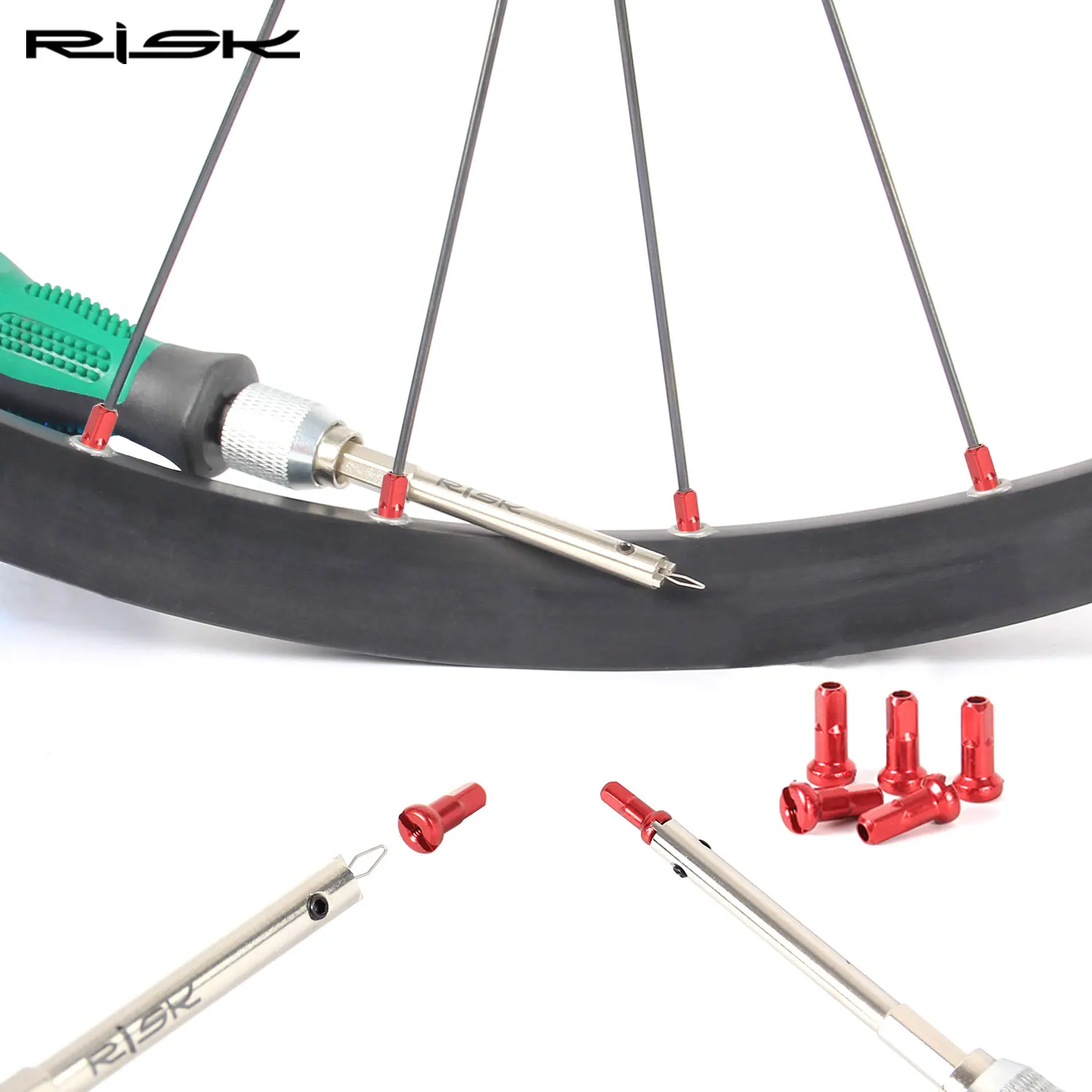 

Risk Rim Spoke Screwdriver,GUB Spoke Nipple,MTB Road Bike Wheel Spoke Cap Holder Removal Wrench Installation Connection Tool