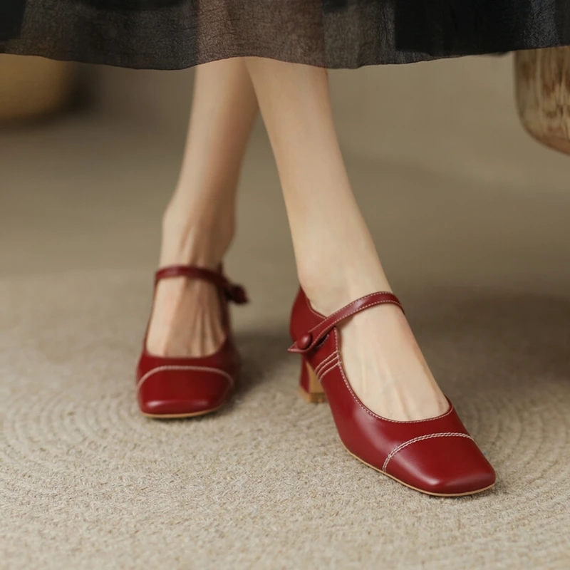 2022 Spring/Fall Women Shoes Round Toe High Heels Chunky Heel Split Leather Shoes Women Solid Buckle Strap Women Pumps Mary Jane
2022 Spring/Fall Women Shoes Round Toe High Heels Chunky Heel Split Leather Shoes Women Solid Buckle Strap Women Pumps Mary Jane