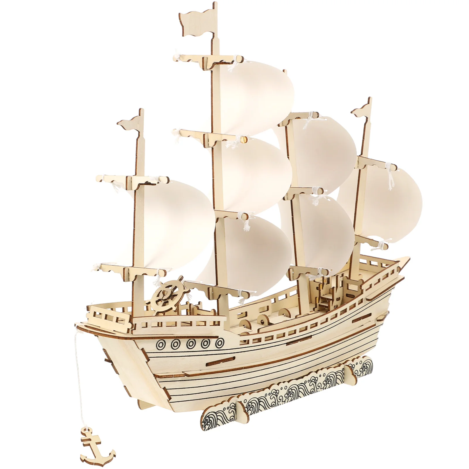 

3D Sailing Jigsaw Puzzle Ship Models Kits Build Adults Brain Teaser Puzzles Ships Assembly Toy Kids Lifelike Sailboat Wooden