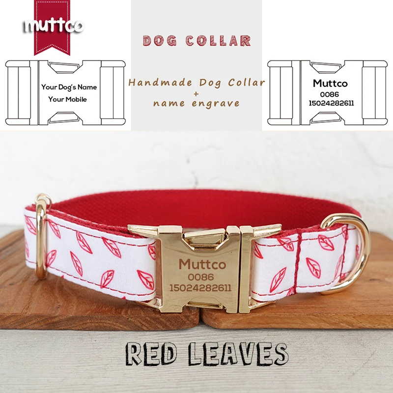 MUTTCO engrave unique dog collar RED LEAVES convenient to walk the dog leash accessory for small medium large dog 5 size UDC128J
MUTTCO engrave unique dog collar RED LEAVES convenient to walk the dog leash accessory for small medium large dog 5 size UDC128J
