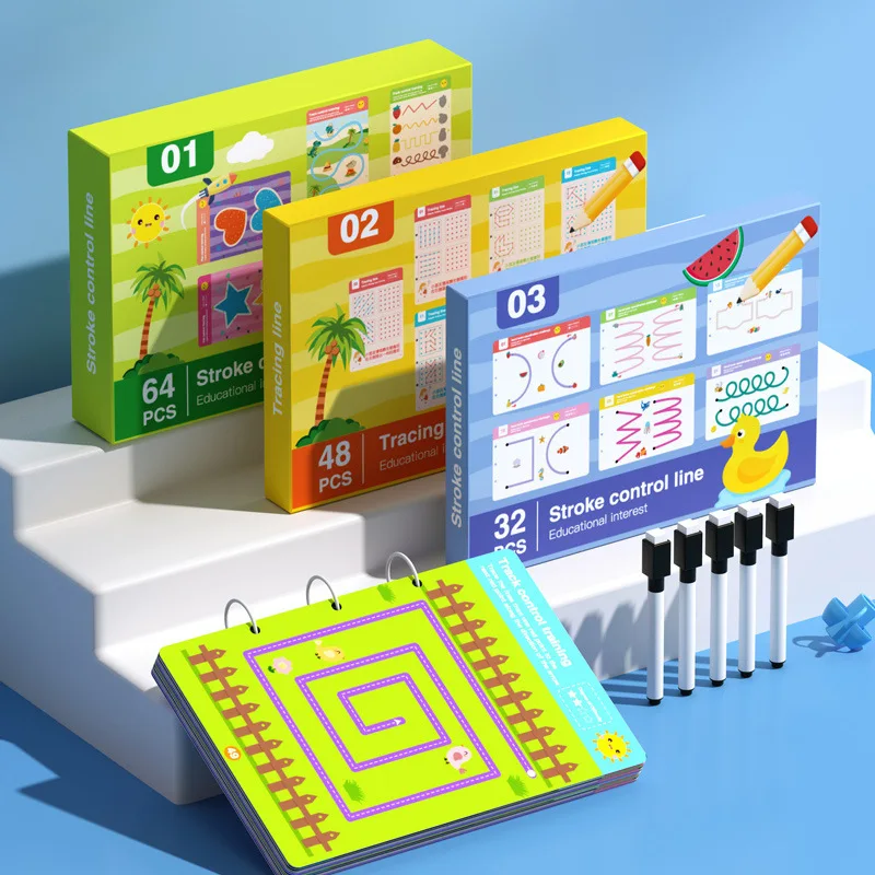 Pen Control Concentration Training Card Erasable Pen Controlled Practice Calligraphy Baby Early Education Puzzle Thinking Toys
Pen Control Concentration Training Card Erasable Pen Controlled Practice Calligraphy Baby Early Education Puzzle Thinking Toys