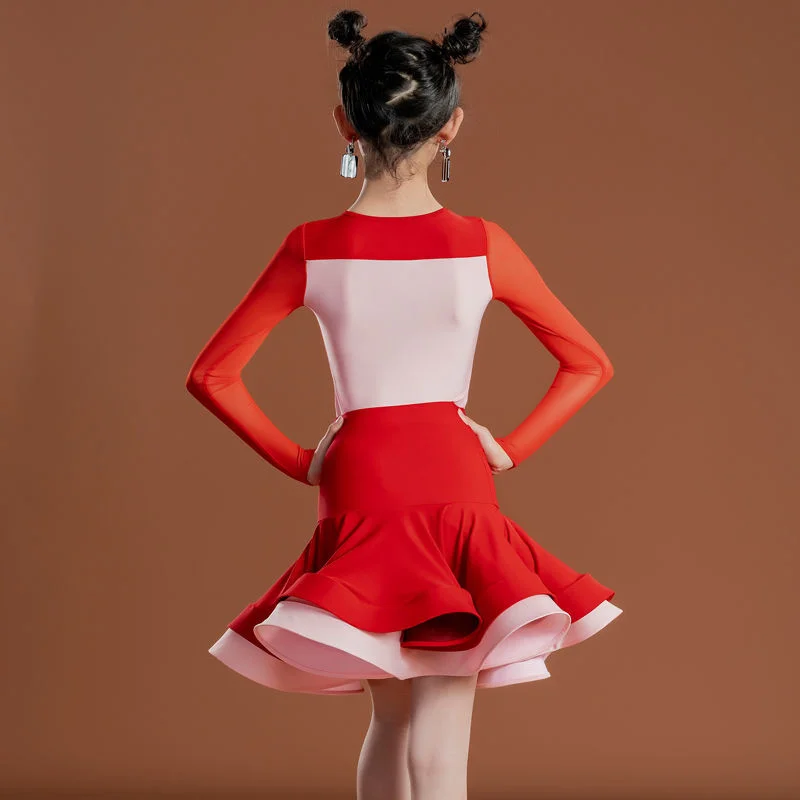 

High Quality Latin Competition Fishbone Skirt Girls Tango Dancewear Stage Performance Costume Ballroom Practice Wear Moden Dress