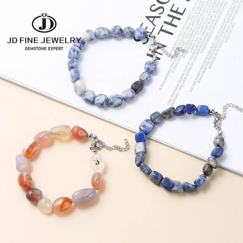 JD Natural Stone Irregular Beads Agate Stainless Steel Bracelets Women Fashion Reiki Healing Adjustable Strand Bangles Jewelry
JD Natural Stone Irregular Beads Agate Stainless Steel Bracelets Women Fashion Reiki Healing Adjustable Strand Bangles Jewelry