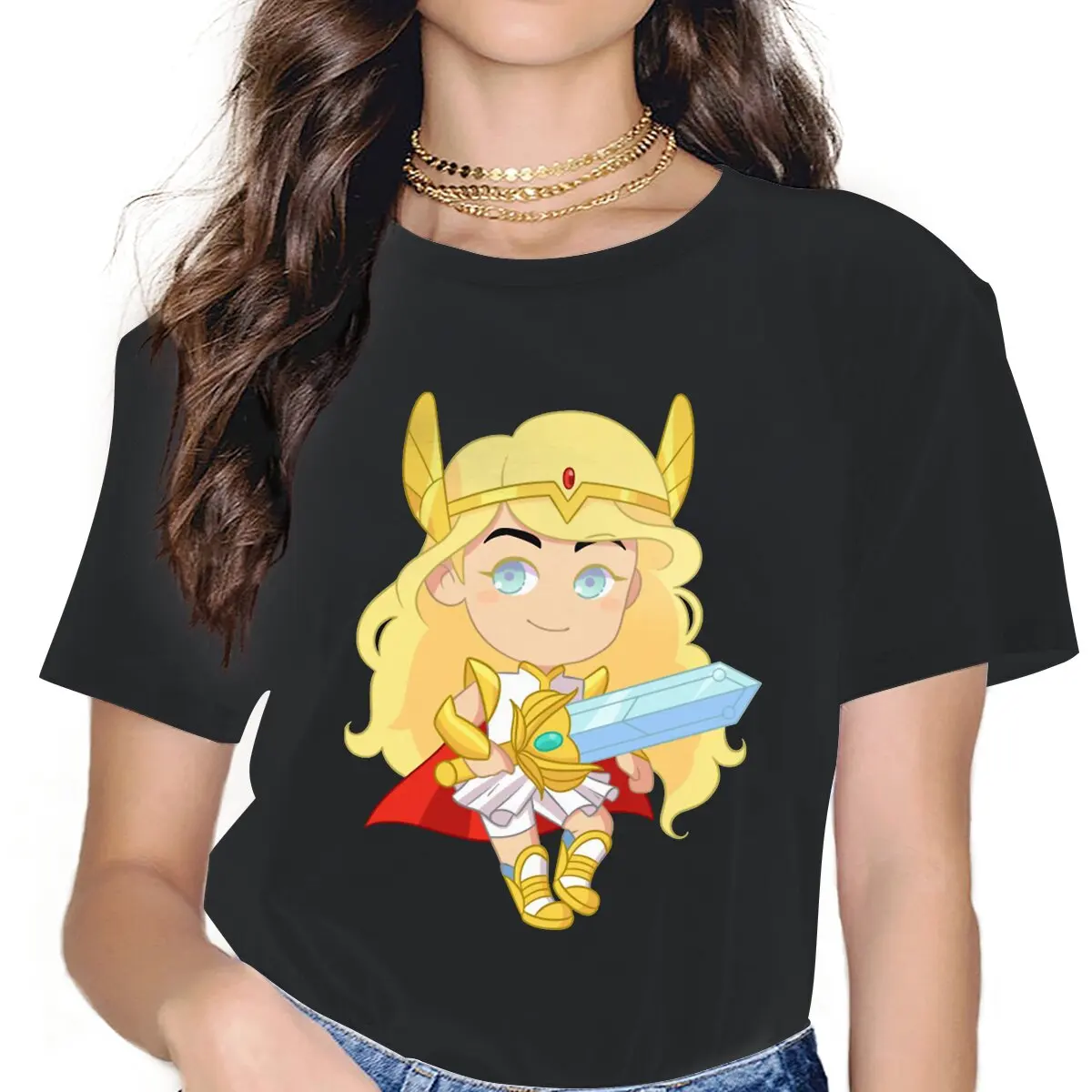 Squad SheRa Women's T Shirts She Ra Princess of Power Filmation Anime Cool Tee Shirt Short Sleeve Round Collar T-Shirts
Squad SheRa Women's T Shirts She Ra Princess of Power Filmation Anime Cool Tee Shirt Short Sleeve Round Collar T-Shirts