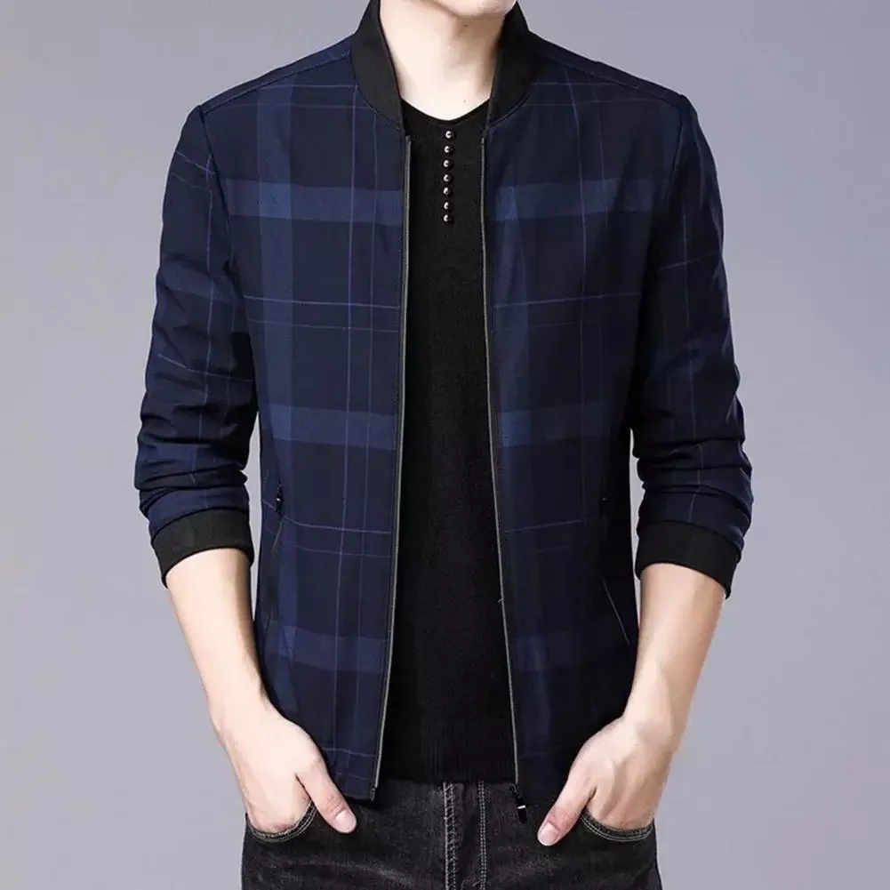 New2022 Men's Jacket Plaid Stand Collar Thin All Match Spring Jacket for Daily Wear
New2022 Men's Jacket Plaid Stand Collar Thin All Match Spring Jacket for Daily Wear