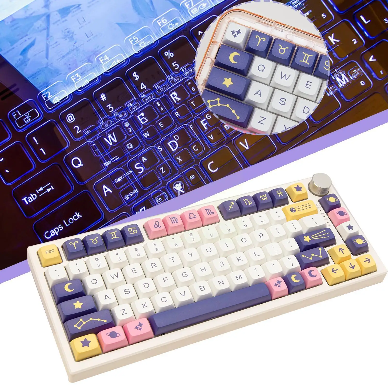 Purple 132 Keys XDA Profile PBT Keycaps Constellation Sublimation Keycaps For Mechanical Keyboard 68/87/104/108 I8Q7
Purple 132 Keys XDA Profile PBT Keycaps Constellation Sublimation Keycaps For Mechanical Keyboard 68/87/104/108 I8Q7