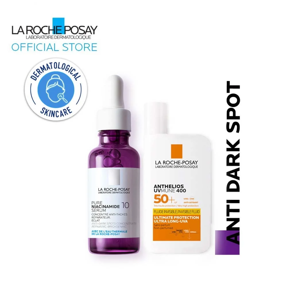 

La Roche Posay Pure Niacinamide 10 Serum 30ml & Anti-UV 400 Sunscreen SPF 50 Set Brighten & Hydrate Anti Dark Spots Pigment Care
