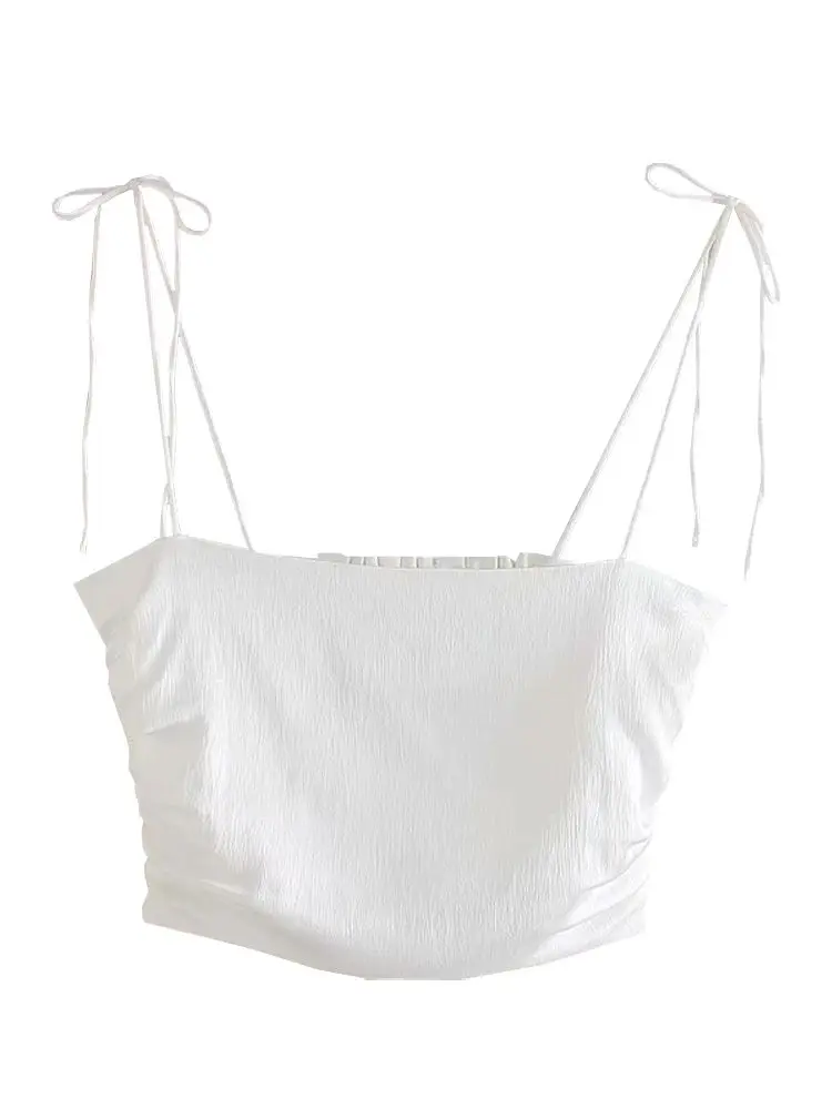 2021 summer Women Strap vest Black White Color Chic lacing Camis Tank Ladies Back Elastic band Pleated Short Sling Wrap Tops
2021 summer Women Strap vest Black White Color Chic lacing Camis Tank Ladies Back Elastic band Pleated Short Sling Wrap Tops