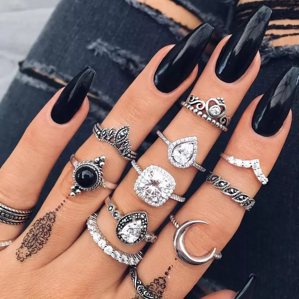 Women crystal Finger Knuckle Rings Set For Girls Moon lotus Charm Bohemian Ring Fashion Jewelry Gift
Women crystal Finger Knuckle Rings Set For Girls Moon lotus Charm Bohemian Ring Fashion Jewelry Gift