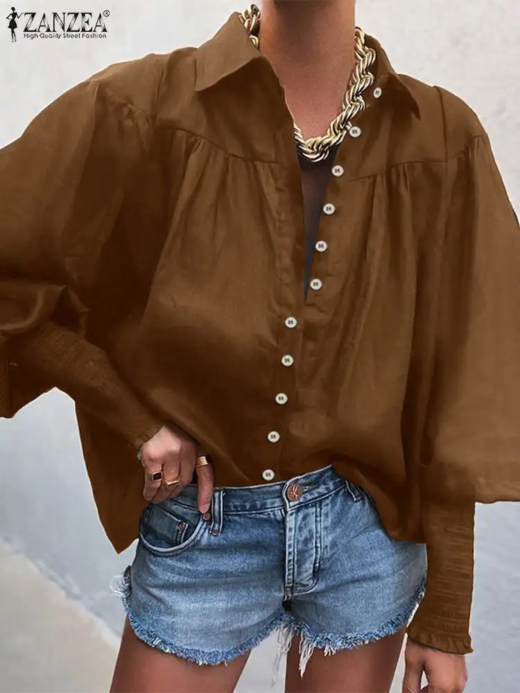 ZANZEA Puff Sleeve 2023 Spring Women Shirt Smocked Cuffs Seamed Button Solid Female Top Streetwear Pleated Lapel Fashion Chemise
ZANZEA Puff Sleeve 2023 Spring Women Shirt Smocked Cuffs Seamed Button Solid Female Top Streetwear Pleated Lapel Fashion Chemise
