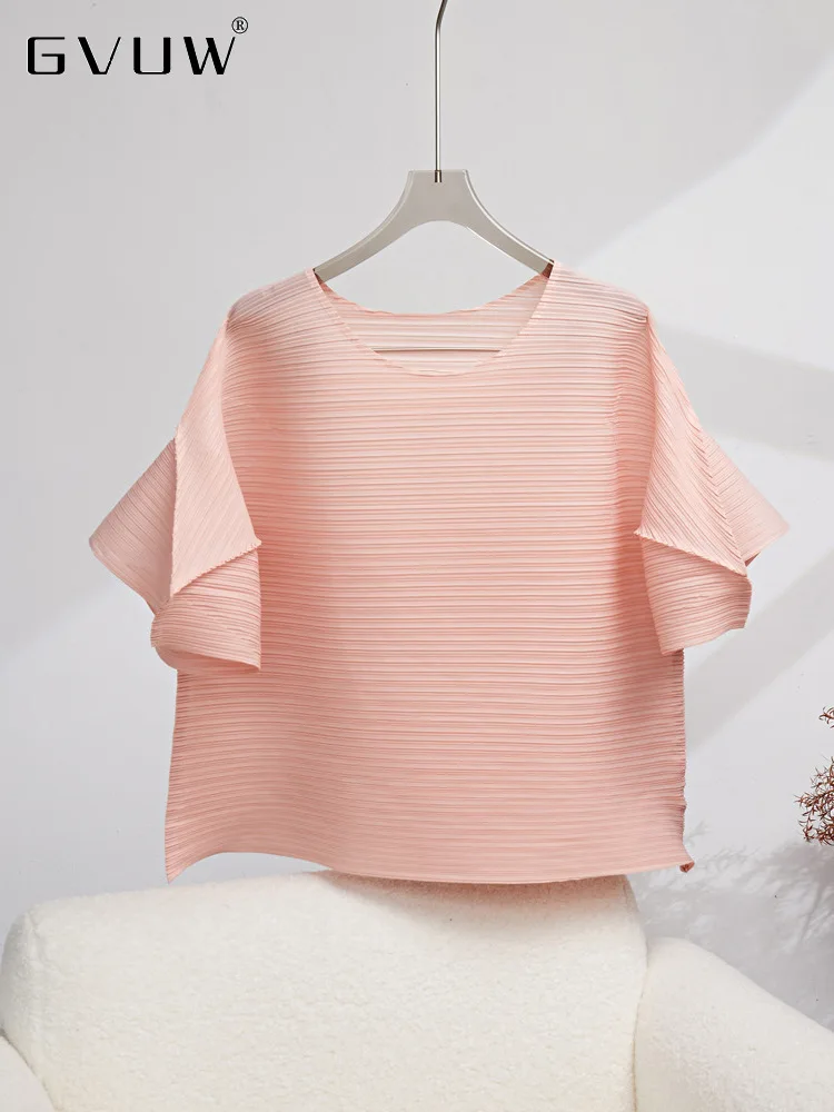 GVUW Pleated Half Flare Sleeve T-shirts Women Round Collar Summer New 2023 Solid Color Niche Design Pullover Female Top 17J1223
GVUW Pleated Half Flare Sleeve T-shirts Women Round Collar Summer New 2023 Solid Color Niche Design Pullover Female Top 17J1223
