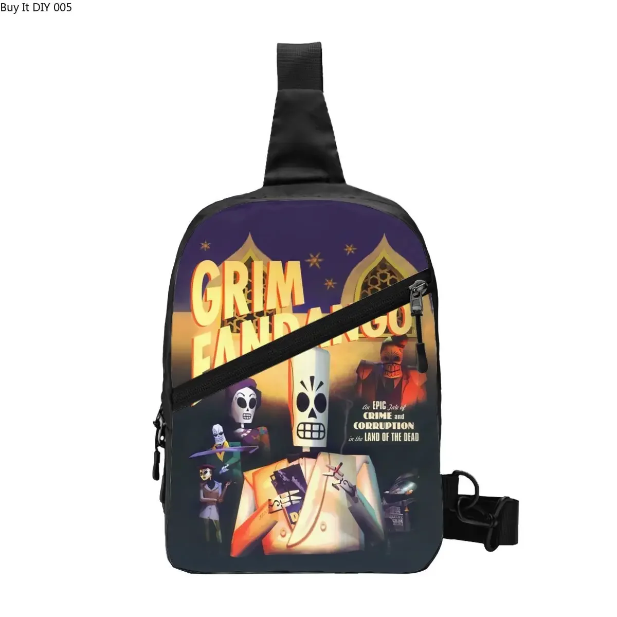Grim Fandango Sling Chest Bag Customized Monkey Island Crossbody Shoulder Backpack for Men Traveling Daypack
Grim Fandango Sling Chest Bag Customized Monkey Island Crossbody Shoulder Backpack for Men Traveling Daypack