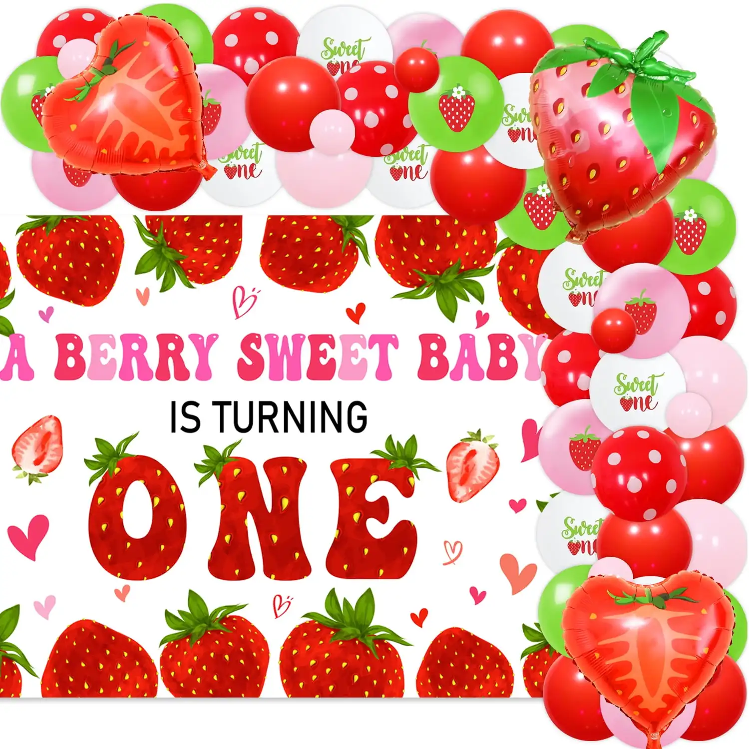 Strawberry 1st Birthday Party Decorations Strawberry Balloon Garland Kit Backdrop for Baby Girl First Birthday Supplies One Year
Strawberry 1st Birthday Party Decorations Strawberry Balloon Garland Kit Backdrop for Baby Girl First Birthday Supplies One Year