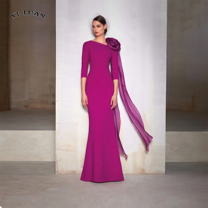 Charming Fuchsia Long Evening Dress Flower Full Sleeve Straight Floor Length Backless Prom Dress Party Gown 2022 Robes De Soirée
Charming Fuchsia Long Evening Dress Flower Full Sleeve Straight Floor Length Backless Prom Dress Party Gown 2022 Robes De Soirée