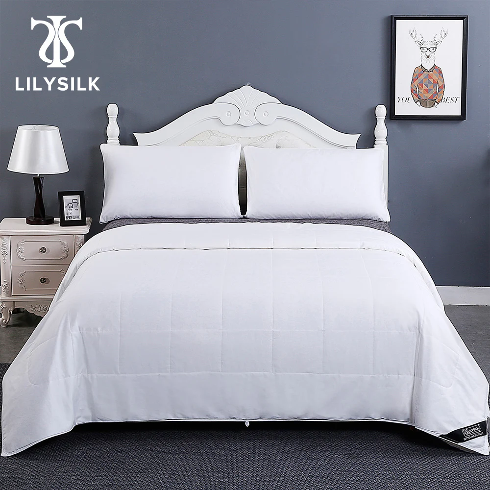 LILYSILK Cotton Cover Washable Silk Comforter 100% Nature Pure Silk Quilt Filler 2 People White Couple Duvet Free Shipping
LILYSILK Cotton Cover Washable Silk Comforter 100% Nature Pure Silk Quilt Filler 2 People White Couple Duvet Free Shipping