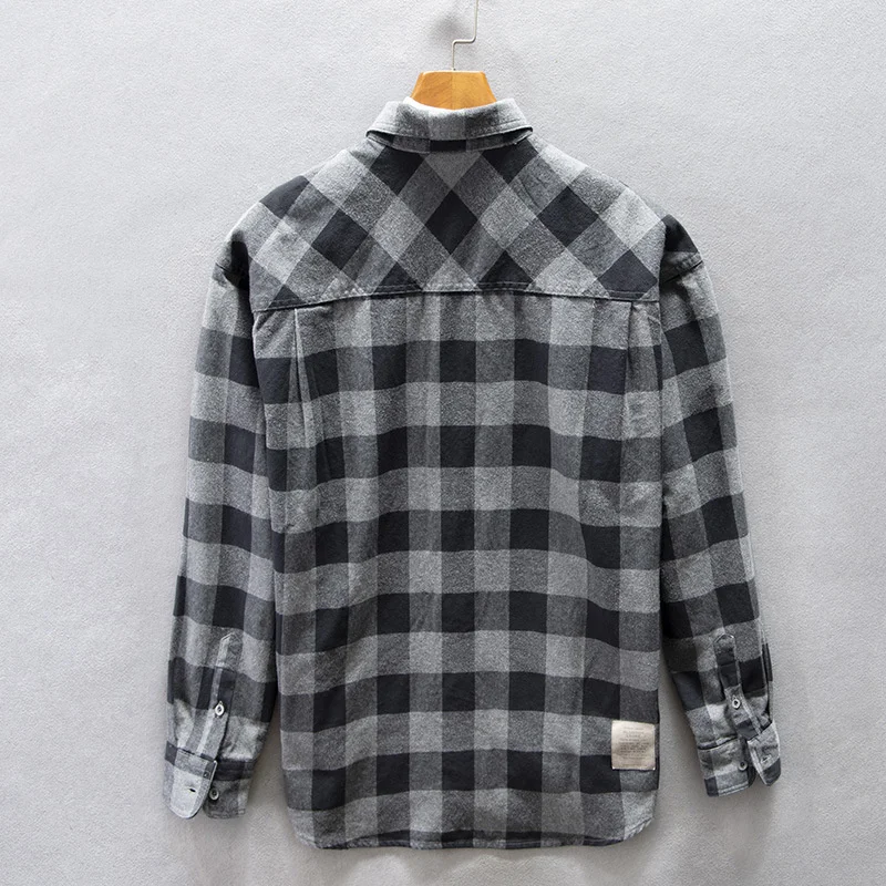 2022 Autumn Winter New Men's Plaid Retro Drop Shoulder Loose Casual Shirt Cotton Big Pocket Fashion Grey Top AZ742
2022 Autumn Winter New Men's Plaid Retro Drop Shoulder Loose Casual Shirt Cotton Big Pocket Fashion Grey Top AZ742