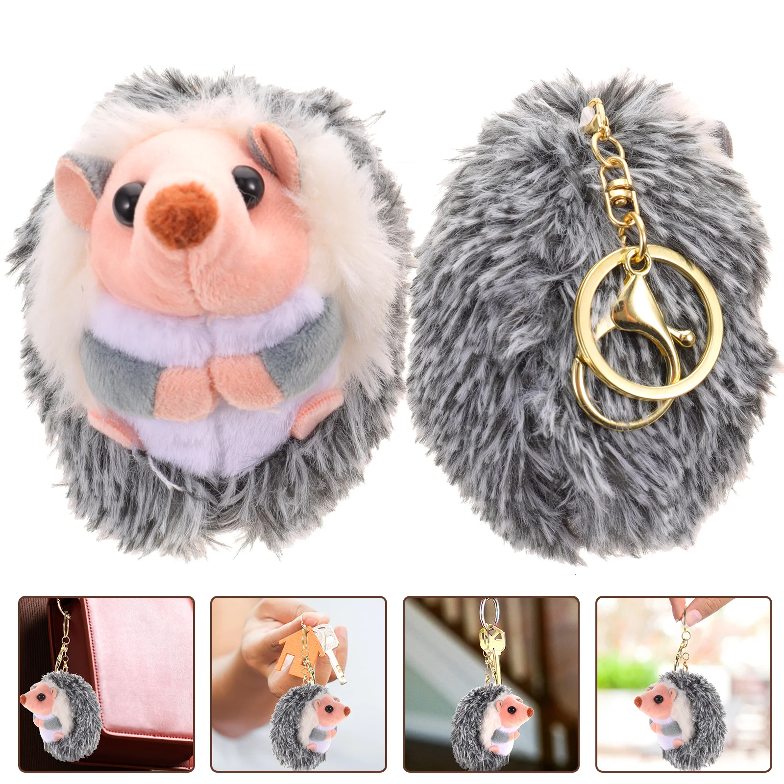 

2 Pcs Decorations Little Hedgehog Pendant Child Stuff Animal Cute Model Pp Cotton Bag Toy