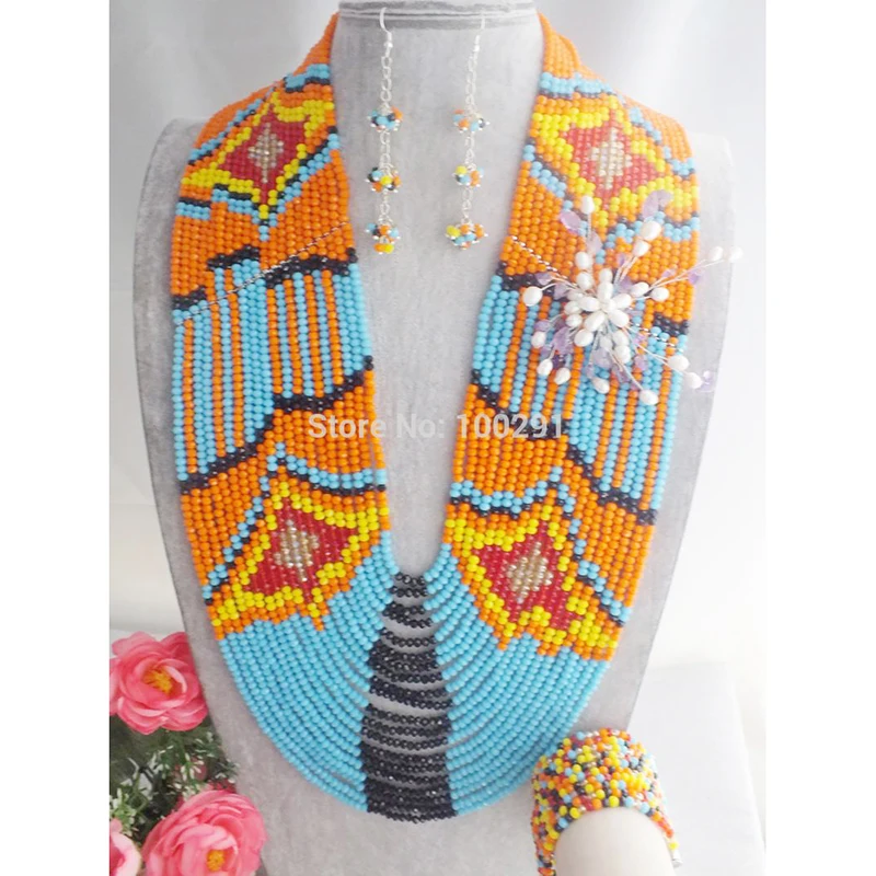 Fashion Nigerian Wedding African Beads Jewelry set Multicolor Crystal Necklace Bracelet Earrings Jewelry Set
Fashion Nigerian Wedding African Beads Jewelry set Multicolor Crystal Necklace Bracelet Earrings Jewelry Set