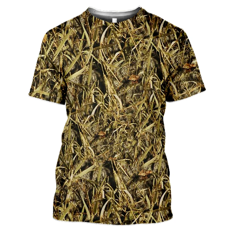 

Summer Personality Camo Weed Men's 3Dt Shirt of Fun Hip Hop Forest Leaf Short Sleeve Outdoor Camouflage Loose Quick Dry Clothes