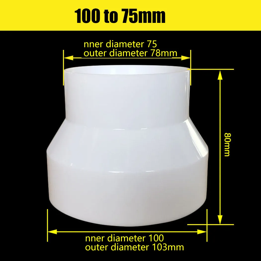 Connections Adapter Pipe Reducer Ventilation Fittings Plastic Reducer Ventilation 125 To110 150 To110 ABS Adapter
Connections Adapter Pipe Reducer Ventilation Fittings Plastic Reducer Ventilation 125 To110 150 To110 ABS Adapter