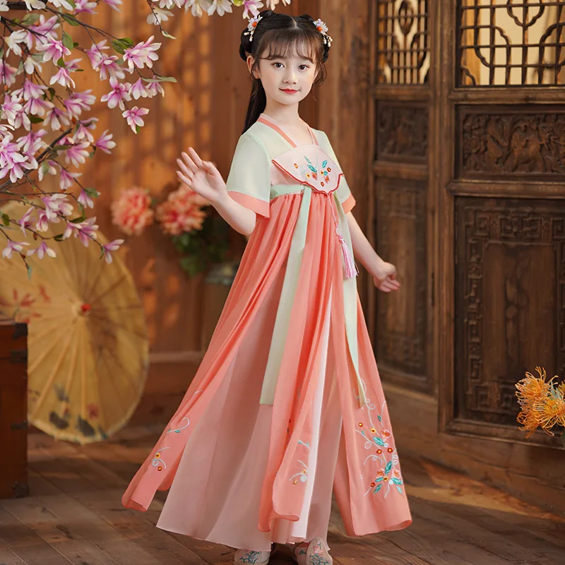 Girls Hanfu Summer 2022 New Embroidered Long Skirts in Big Children's Costume Skirts Little Girls' Antique Skirts
Girls Hanfu Summer 2022 New Embroidered Long Skirts in Big Children's Costume Skirts Little Girls' Antique Skirts