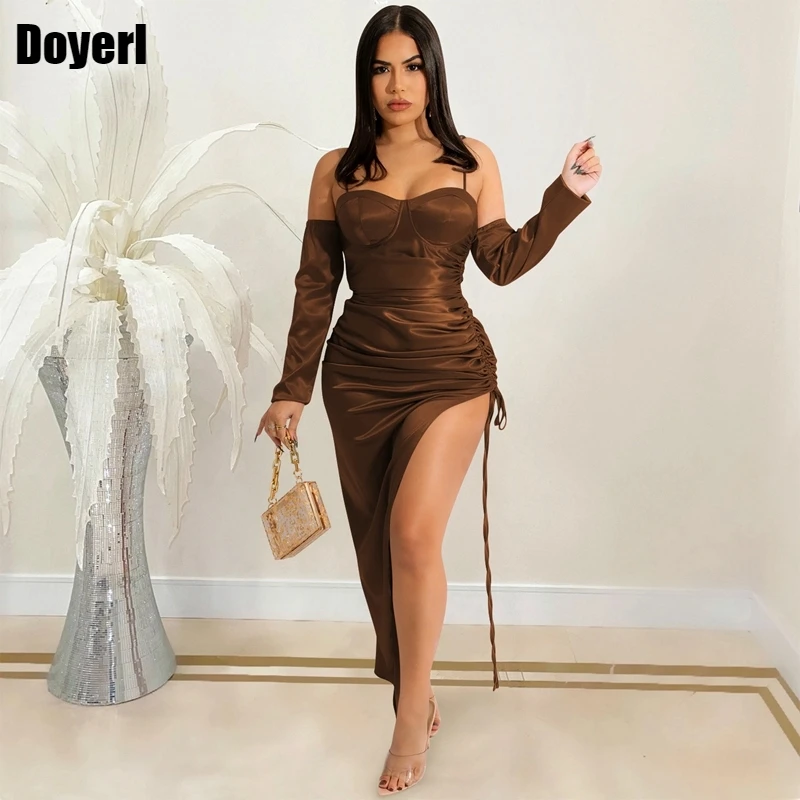 Вечернее Клубное сексуальное платье, женская одежда, элегантное облегающее платье миди с длинным рукавом и открытыми плечами, зимние плать... 
Вечернее Клубное сексуальное платье, женская одежда, элегантное облегающее платье миди с длинным рукавом и открытыми плечами, зимние плать...